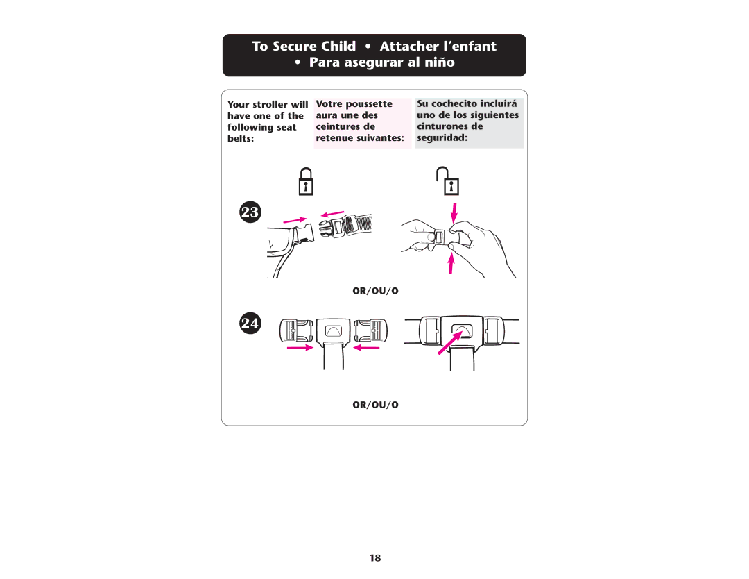 Graco ISPA067AE manual To Secure Child Attacher l’enfant Para asegurar al niño 