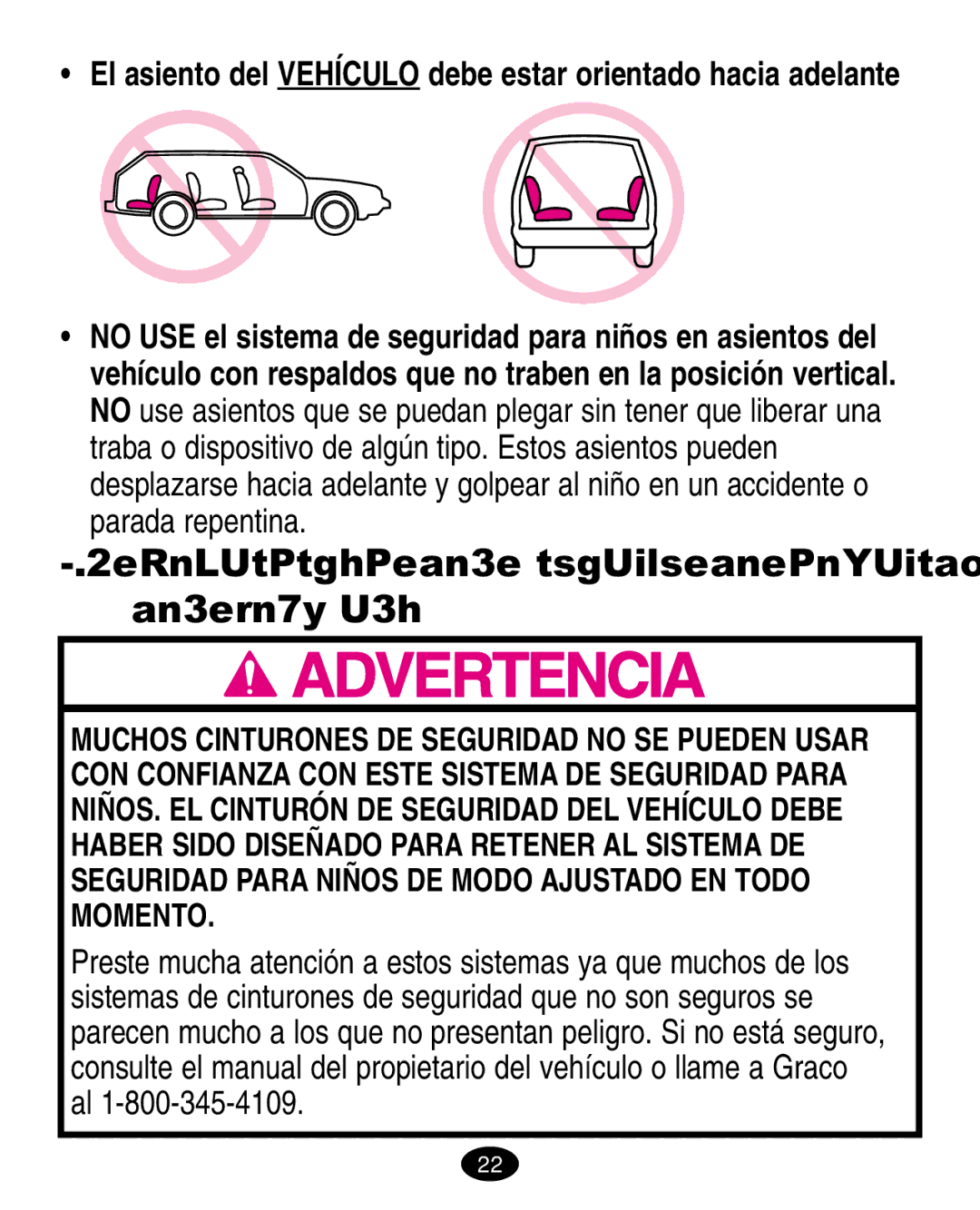 Graco ISPA081AA manual Requisitos del cinturón de seguridad del vehículo 