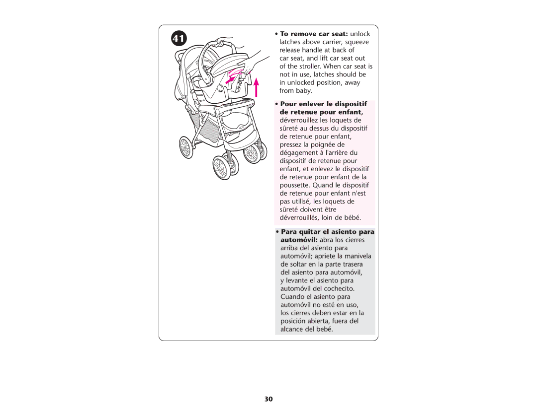 Graco ISPA081AC manual To remove car seat unlock 