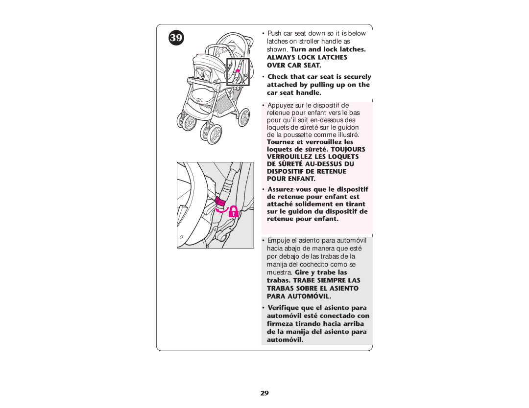 Graco ISPA083AD manual Always Lock Latches, Over CAR Seat 