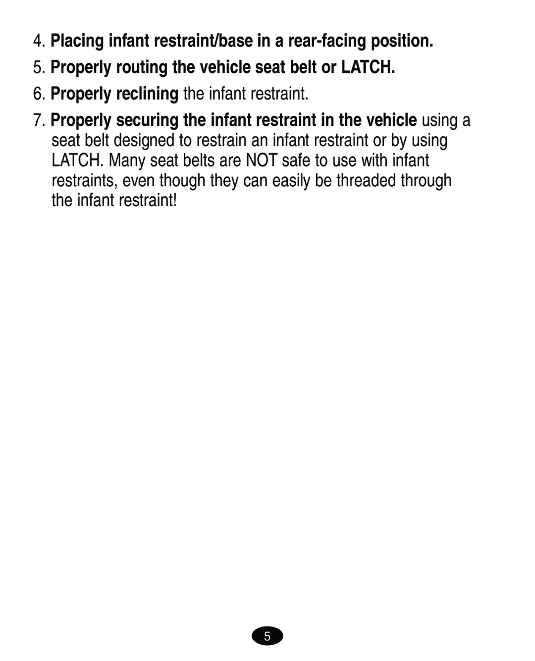 Graco ISPA089AD manual Properly routing the vehicle seat belt or Latch, Properly reclining the infant restraint 