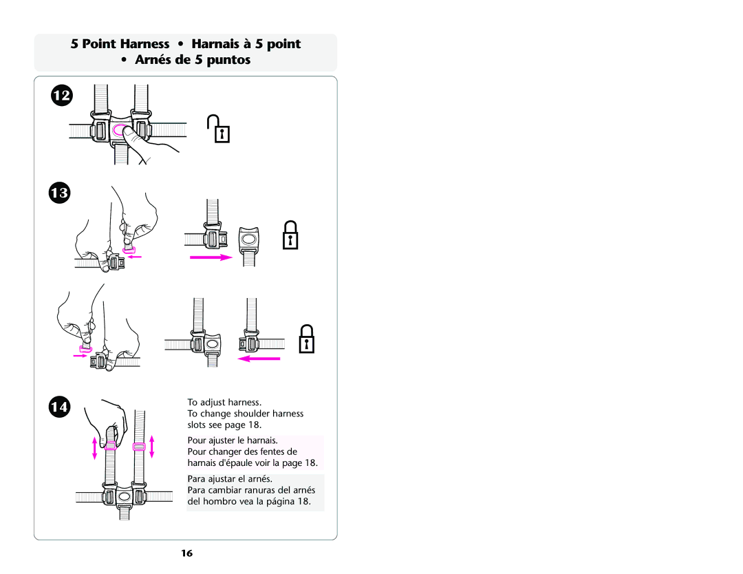 Graco ISPA089AD manual Point Harness Harnais à 5 point Arnés de 5 puntos 