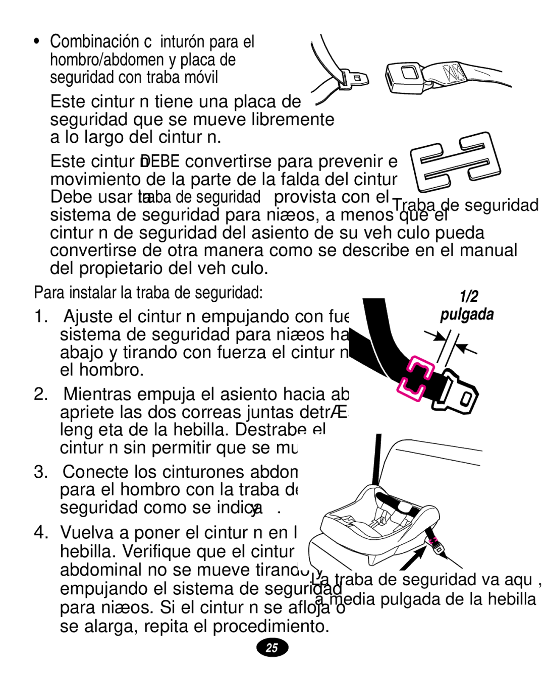 Graco ISPA108AA manual Seguridad con traba móvil 