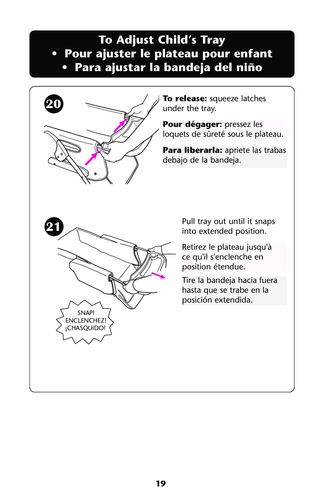 Graco ISPA108AA manual Snap Enclenchez ¡CHASQUIDO 