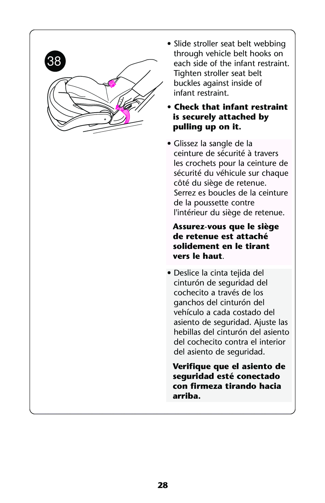 Graco ISPA108AA manual Check that infant restraint 