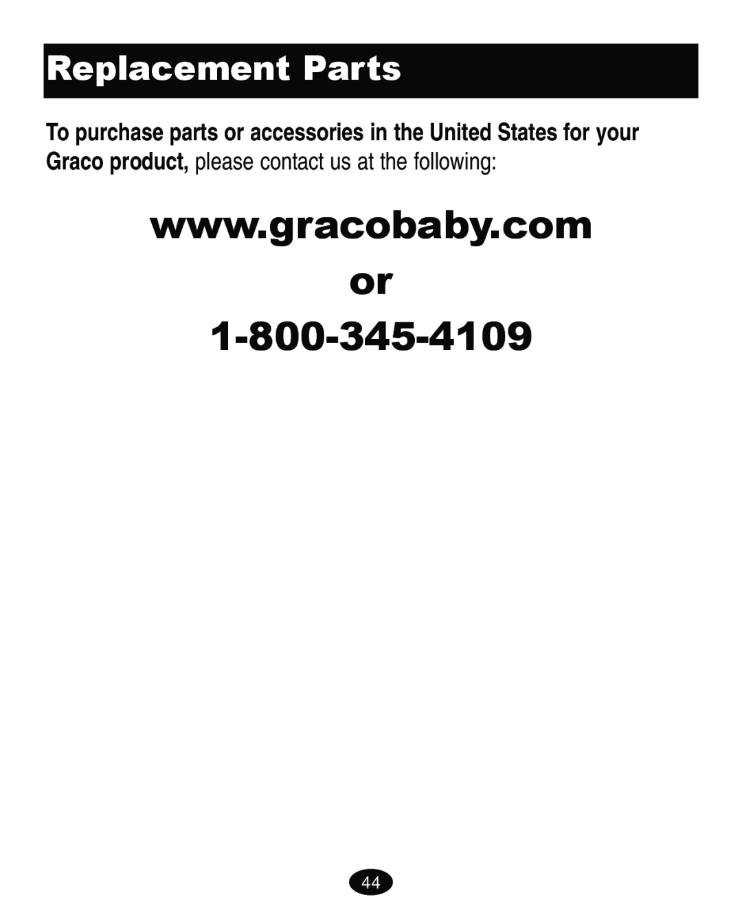 Graco ISPA108AB manual Replacement Parts 