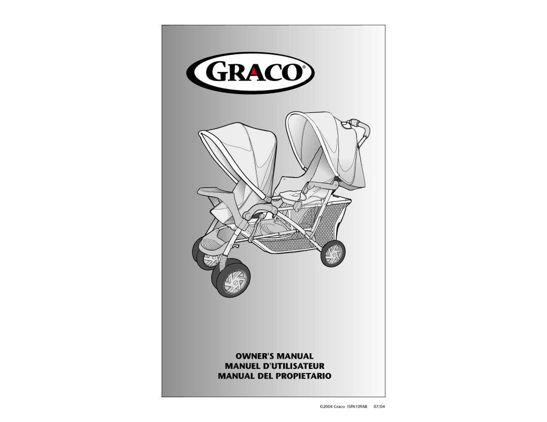 Graco ISPA109AB manual Manuel Dutilisateur Manual DEL Propietario 