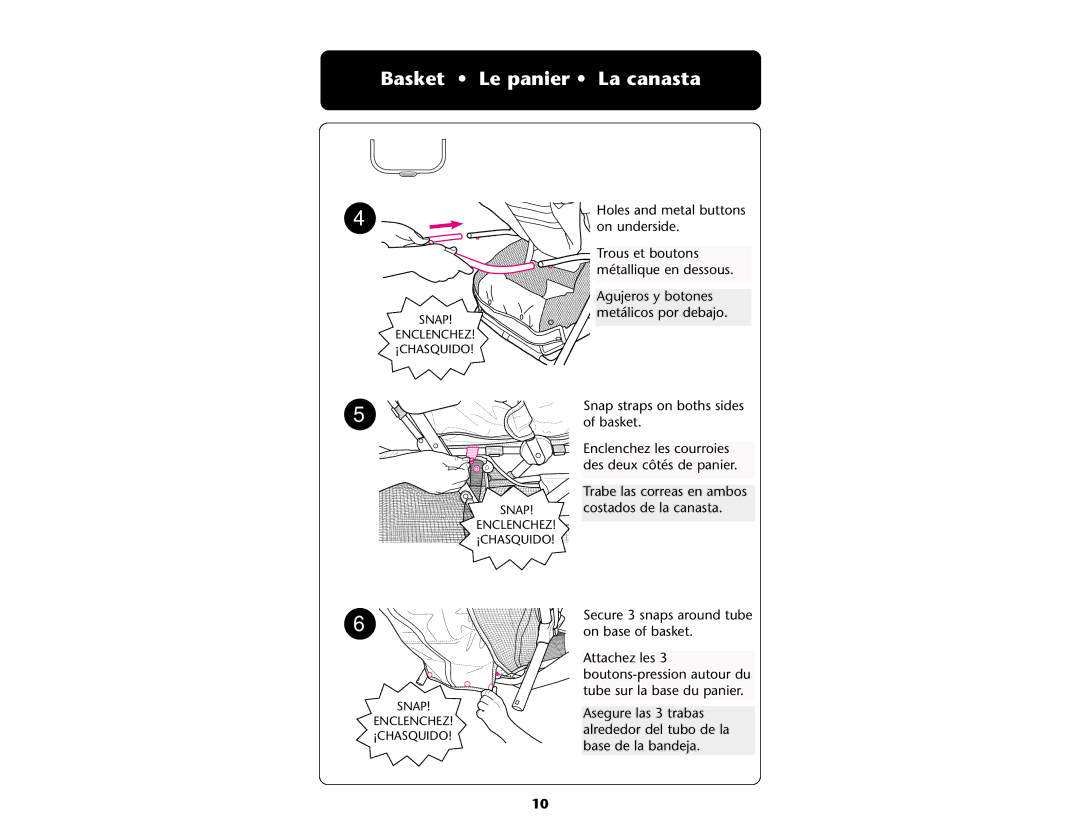 Graco ISPA109AB manual Basket Le panier La canasta 