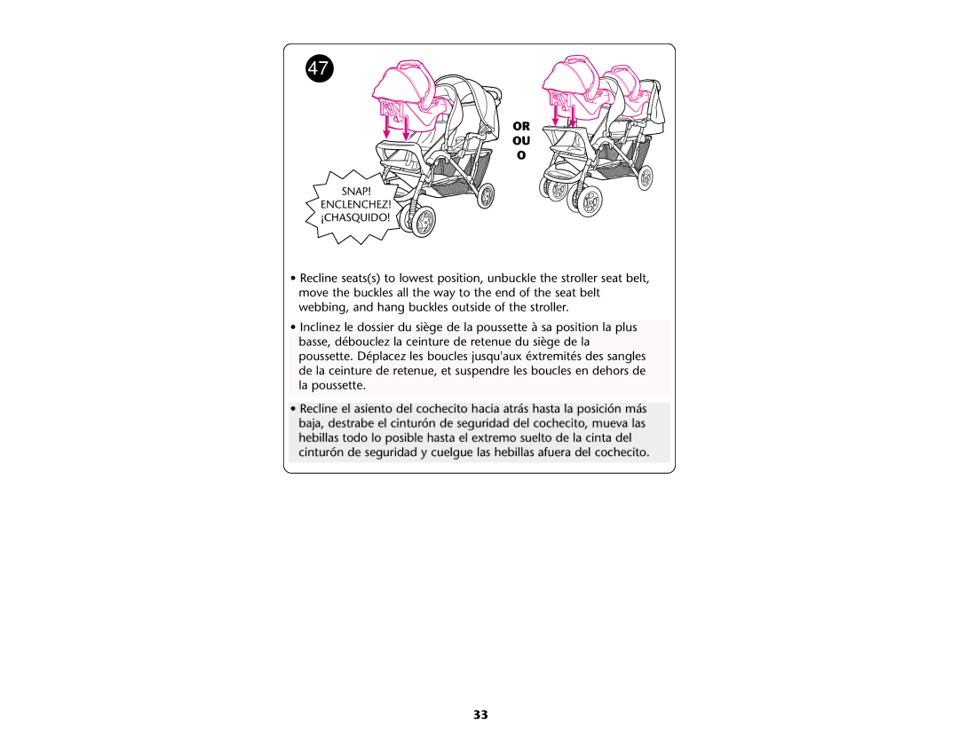 Graco ISPA109AB manual Snap Enclenchez ¡CHASQUIDO 