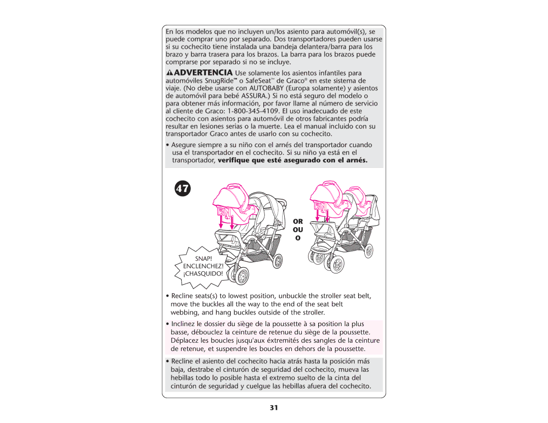 Graco ISPA109AC 08/05 manual Snap Enclenchez ¡CHASQUIDO 