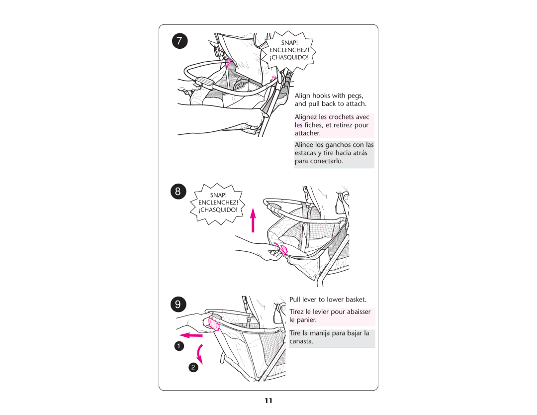 Graco ISPA109AC manual 7SNAP Enclenchez ¡CHASQUIDO 