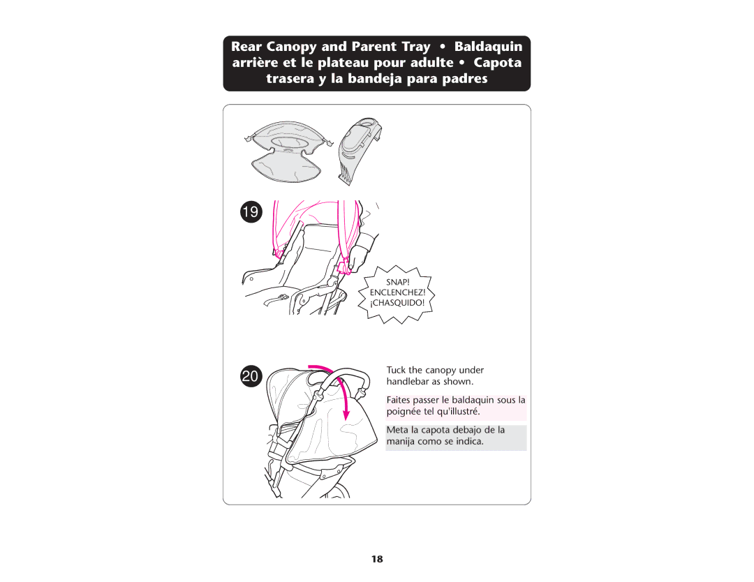 Graco ISPA109AC manual Snap Enclenchez ¡CHASQUIDO 