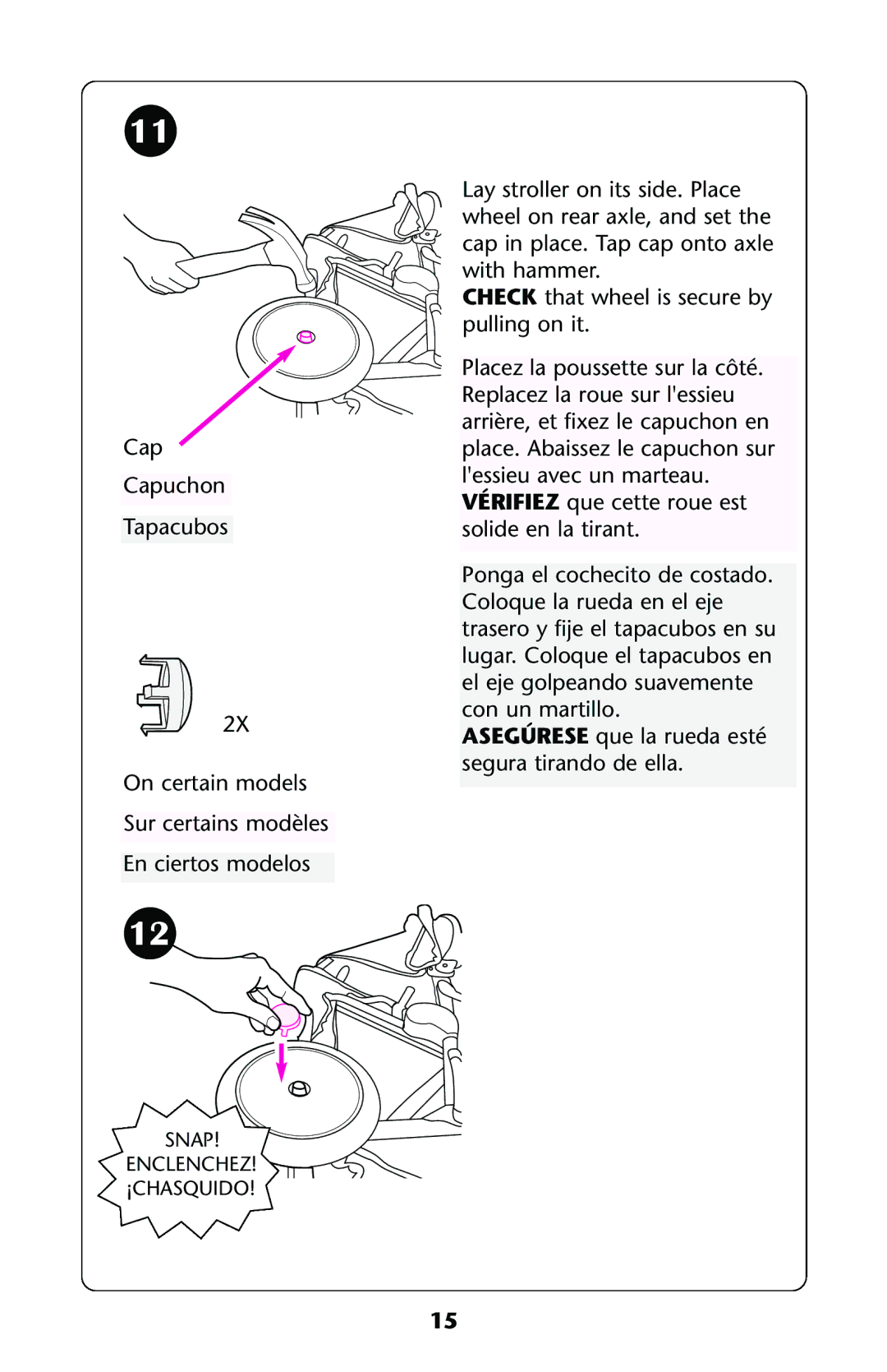 Graco ISPA112AA owner manual Snap Enclenchez ¡CHASQUIDO 