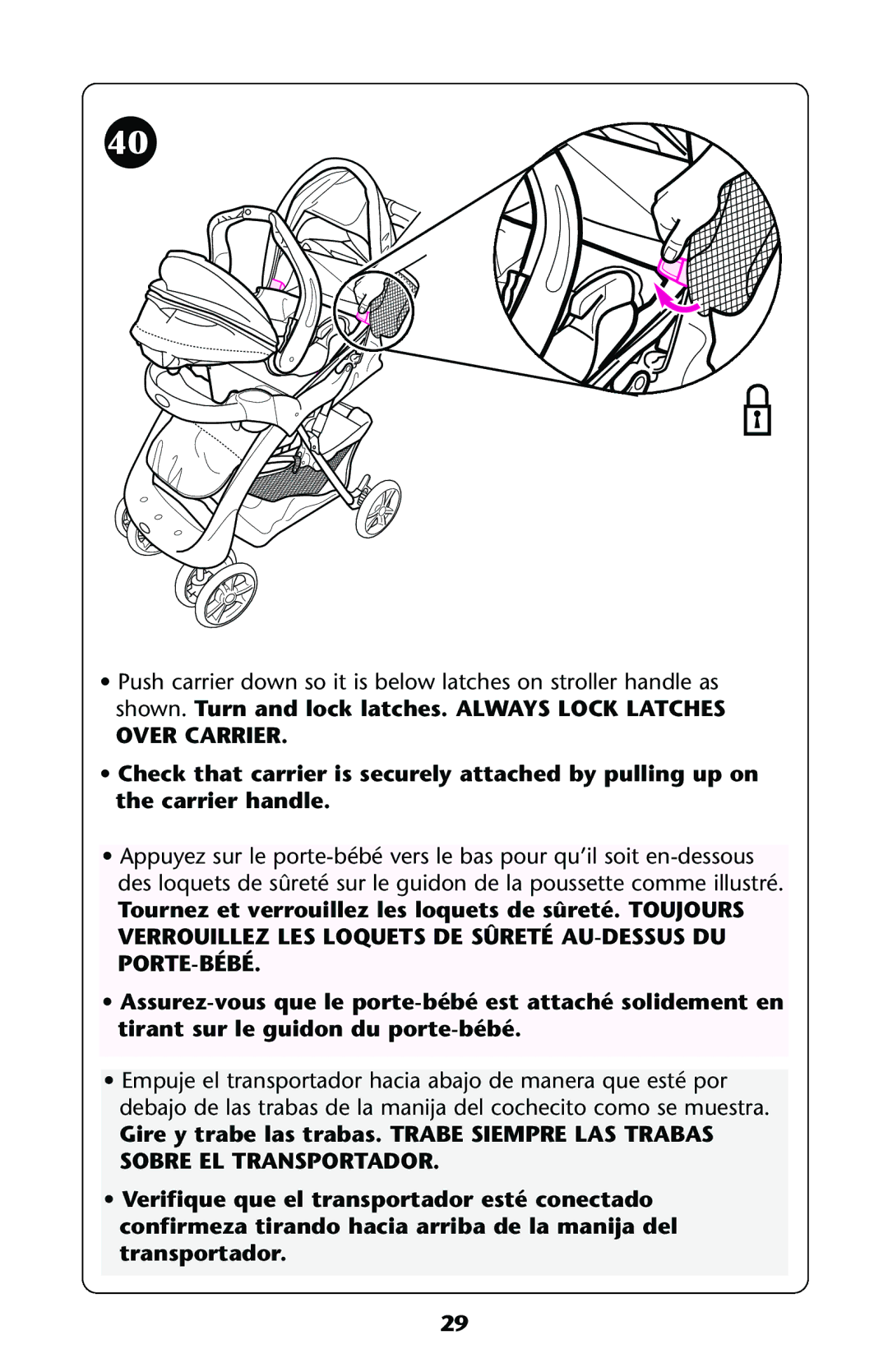 Graco ISPA112AA owner manual Over Carrier 