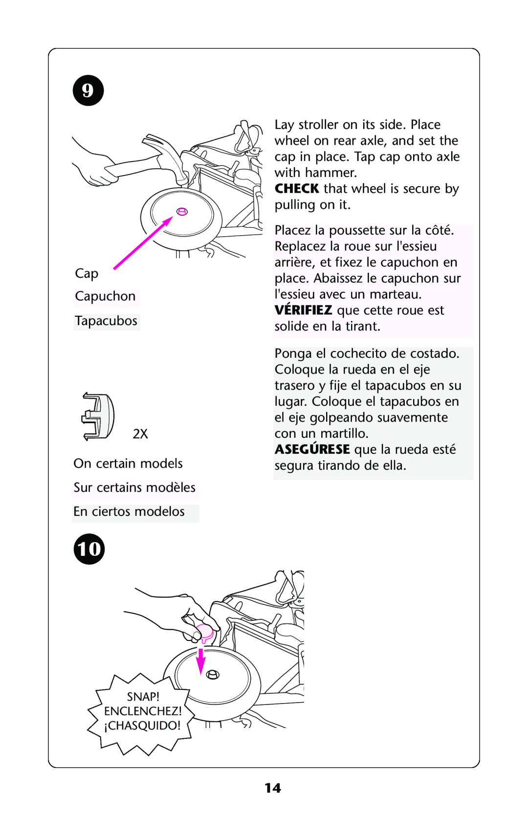 Graco ISPA113AA owner manual Snap Enclenchez ¡CHASQUIDO 