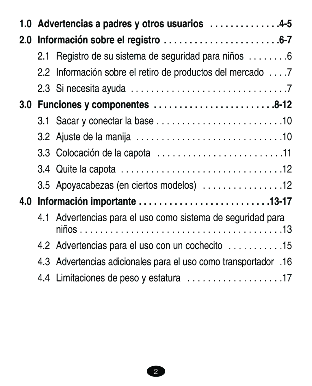 Graco ISPA113AA manual Funciones y componentes 