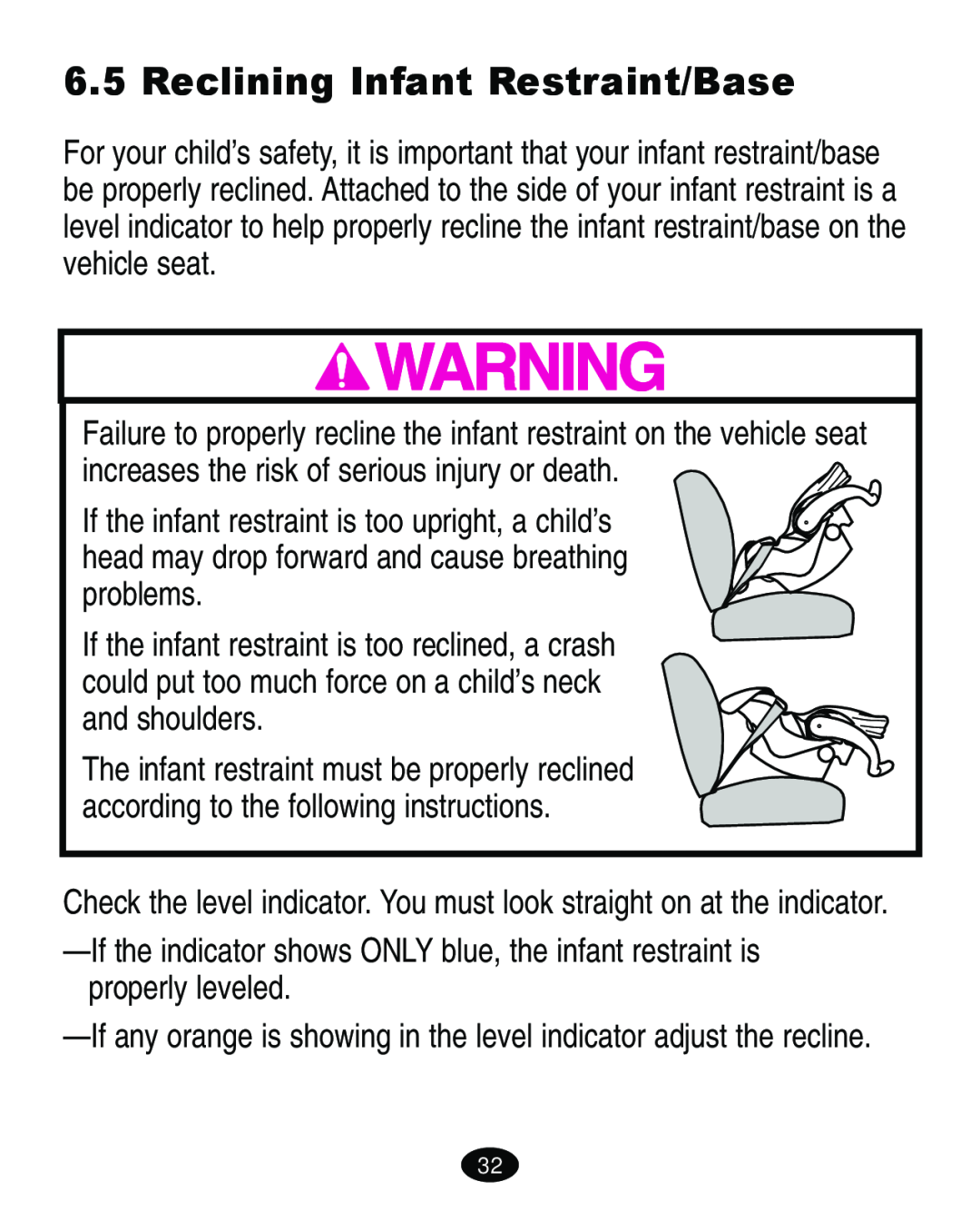 Graco ISPA113AA manual Reclining Infant Restraint/Base 