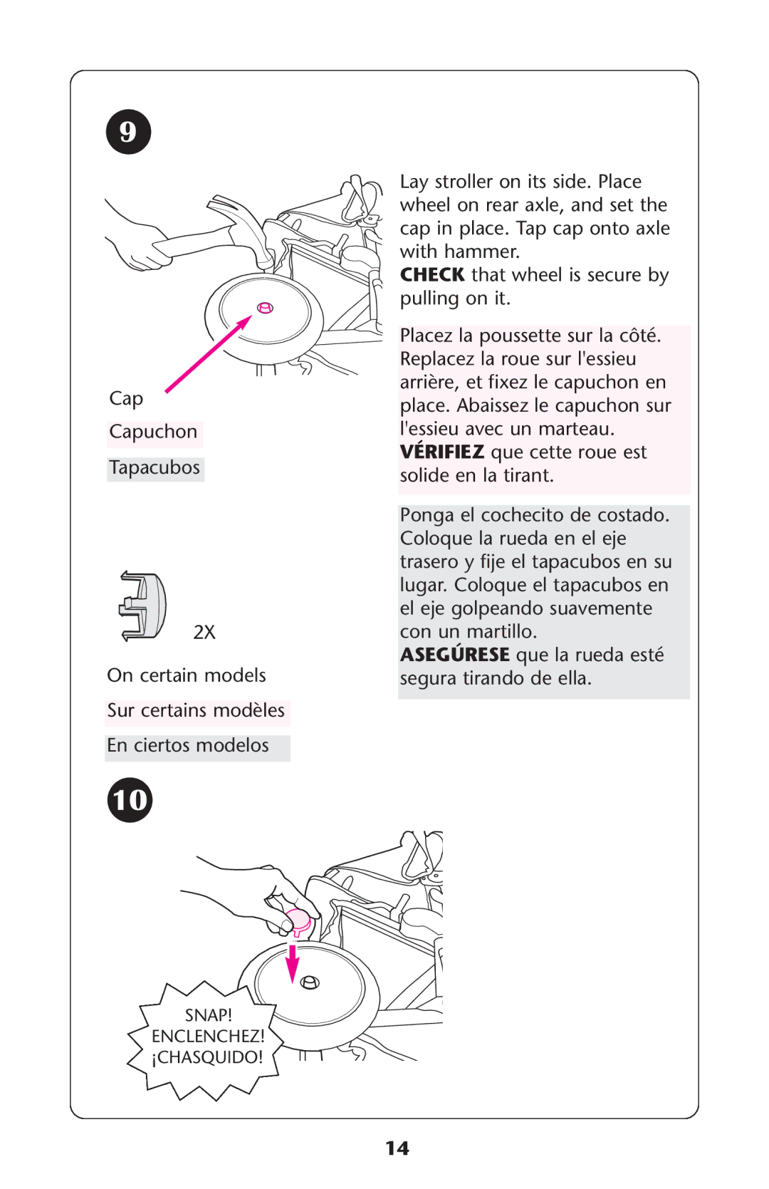 Graco ISPA113AB manual Snap Enclenchez ¡CHASQUIDO 