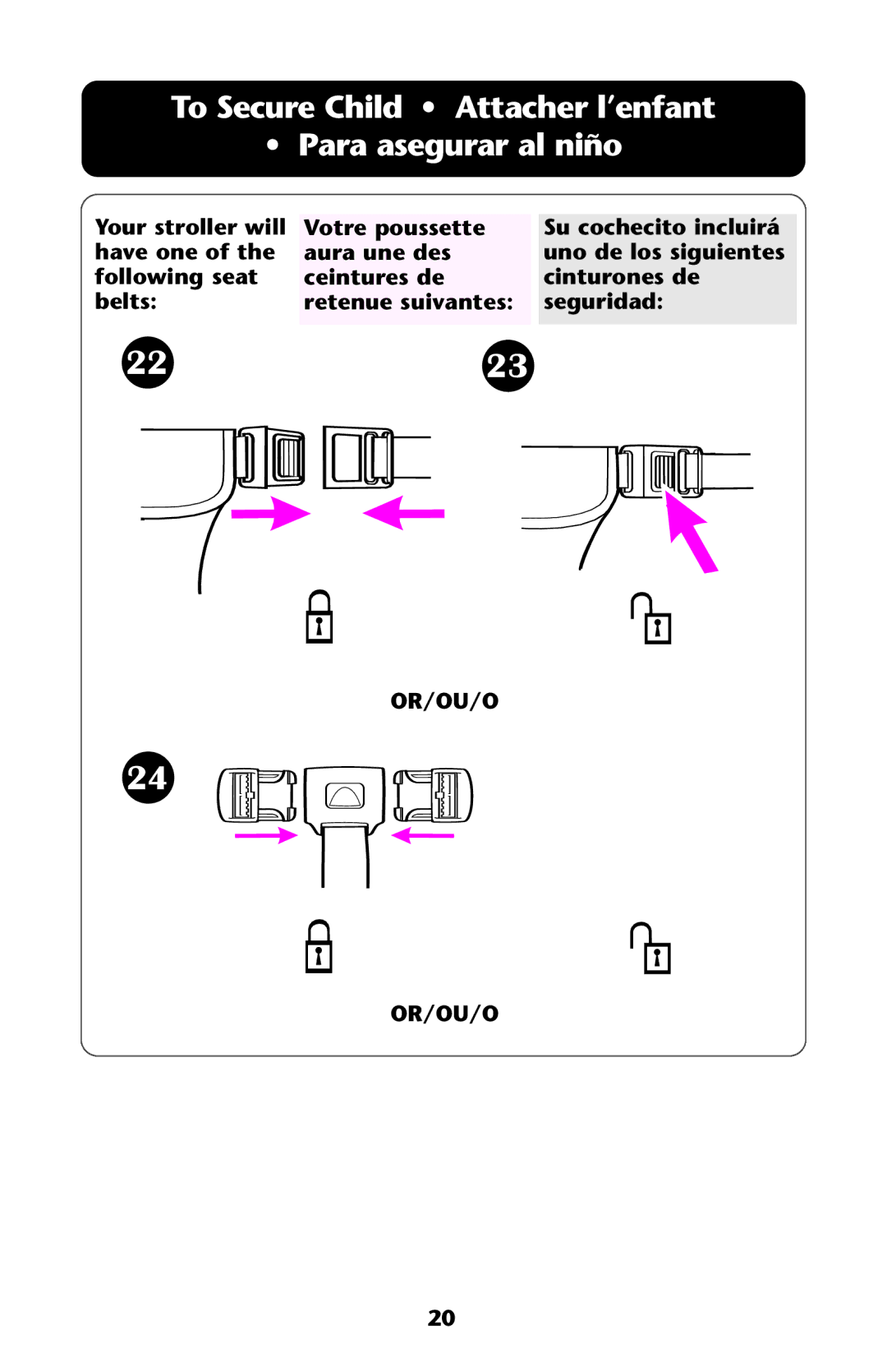 Graco ISPA113AB manual To Secure Child Attacher l’enfant Para asegurar al niño 