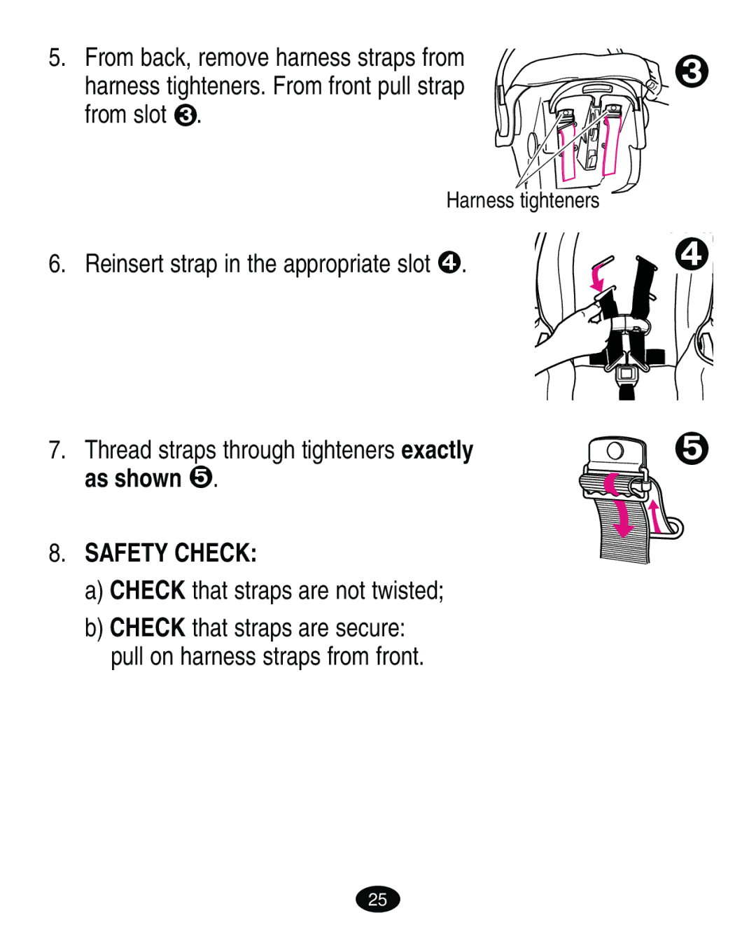 Graco ISPA119AB owner manual As shown , Safety Check, Check that straps are not twisted 