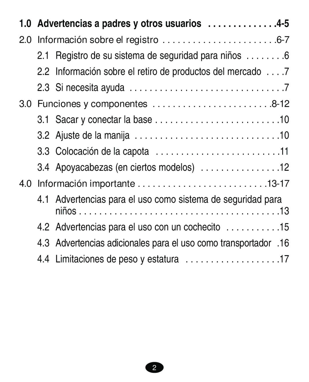 Graco ISPA119AB owner manual Funciones y componentes 