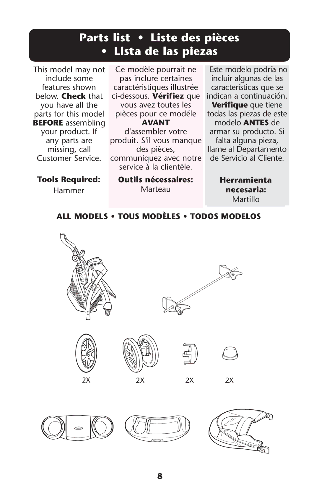 Graco ISPA135AB manual Parts list Liste des pièces Lista de las piezas 