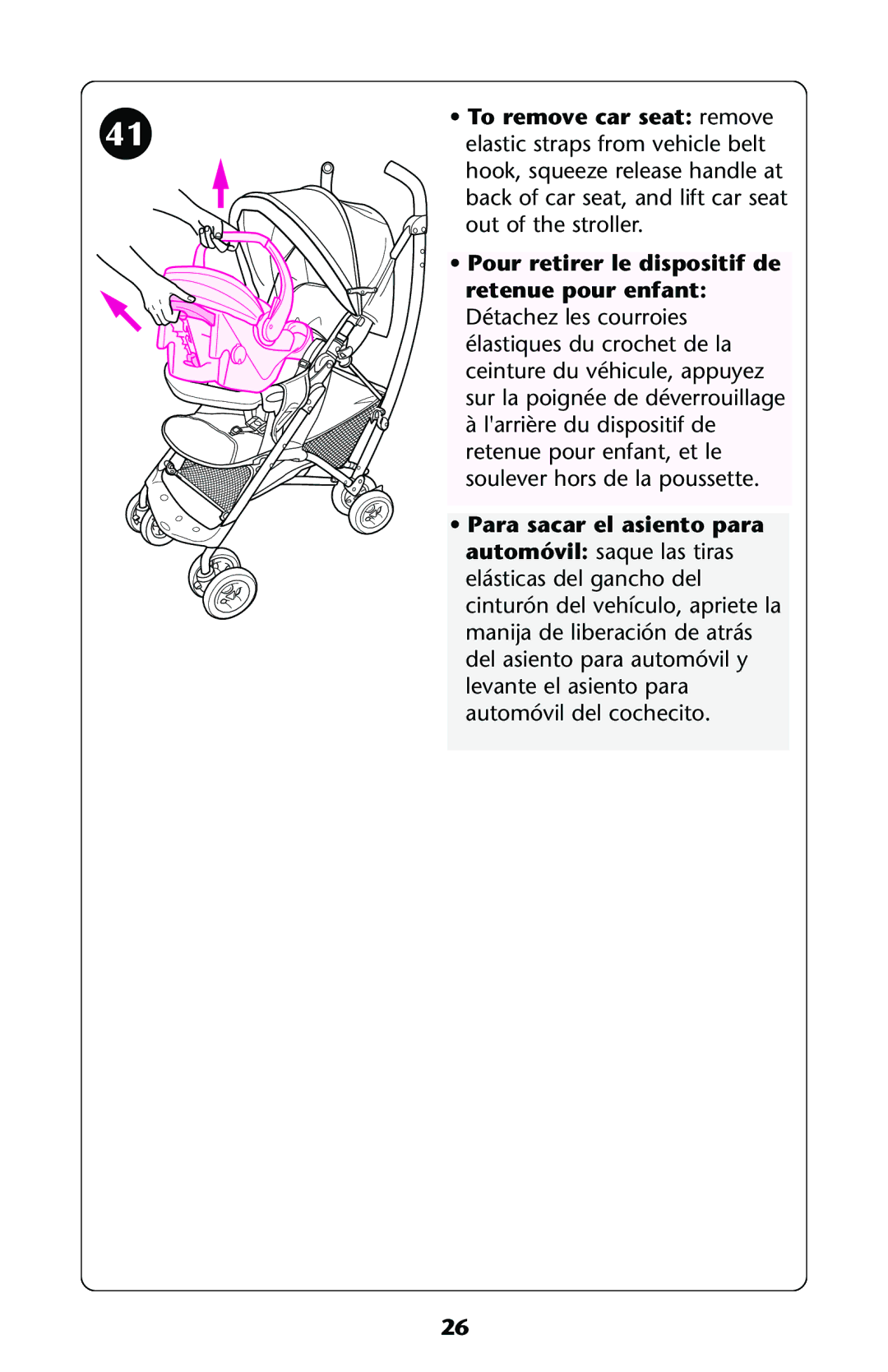 Graco ISPA144AA manual To remove car seat remove 