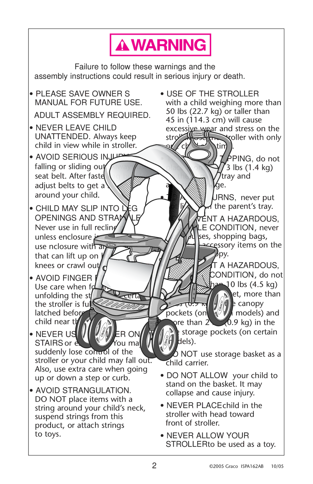 Graco ISPA162AB manual Adult Assembly Required 