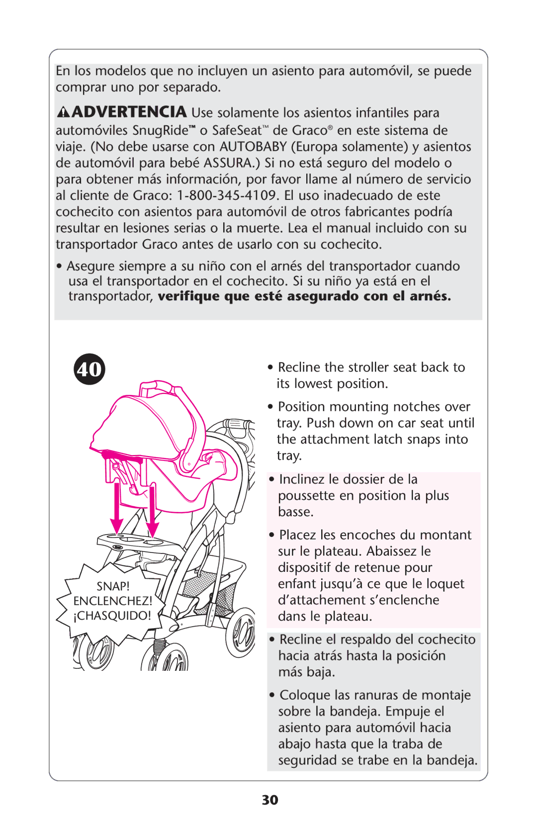 Graco ISPA173AA manual Snap 