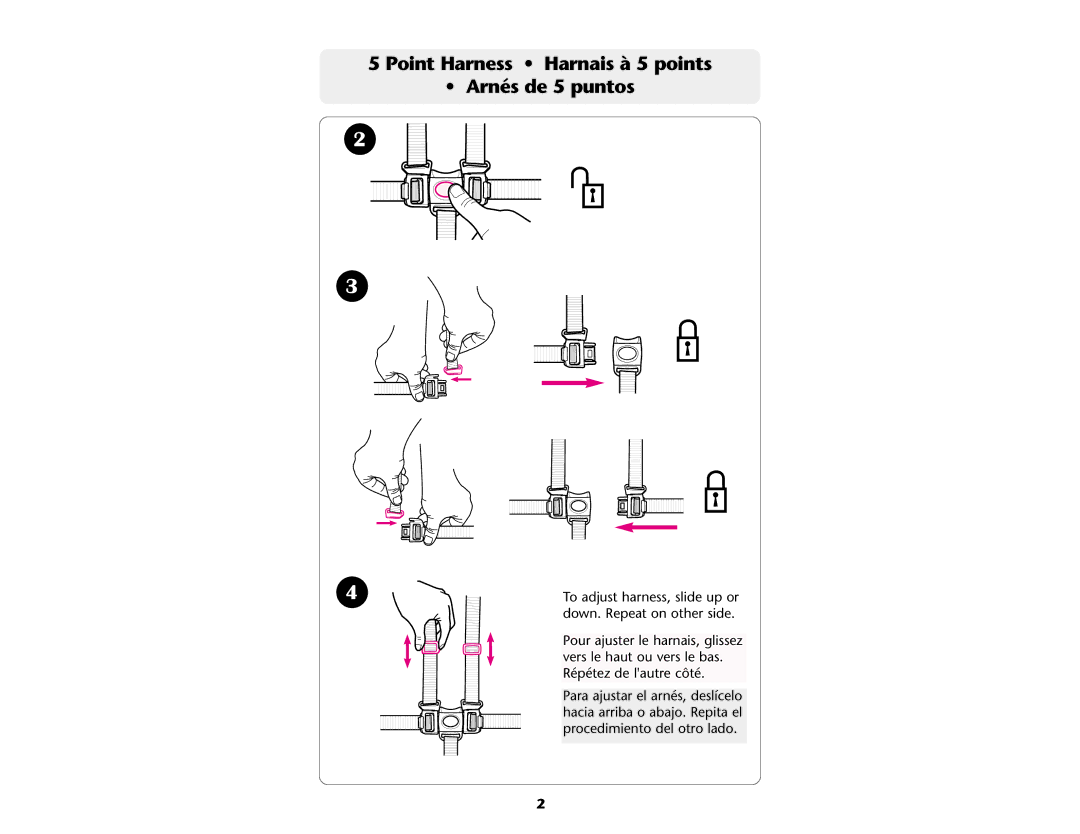 Graco ISPA173AA manual Point Harness Harnais à 5 points Arnés de 5 puntos 