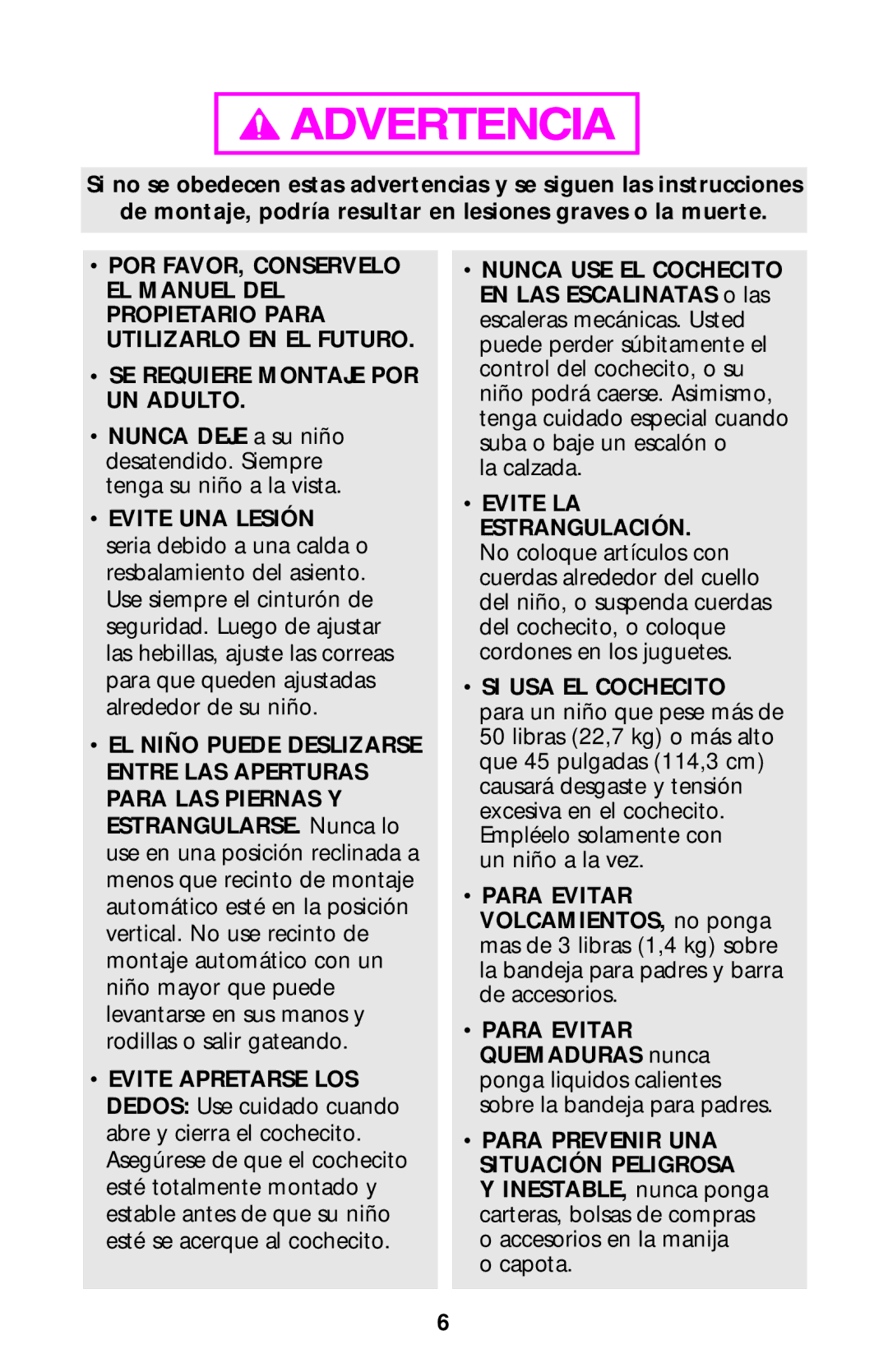 Graco ISPA204AA owner manual SI USA EL Cochecito 