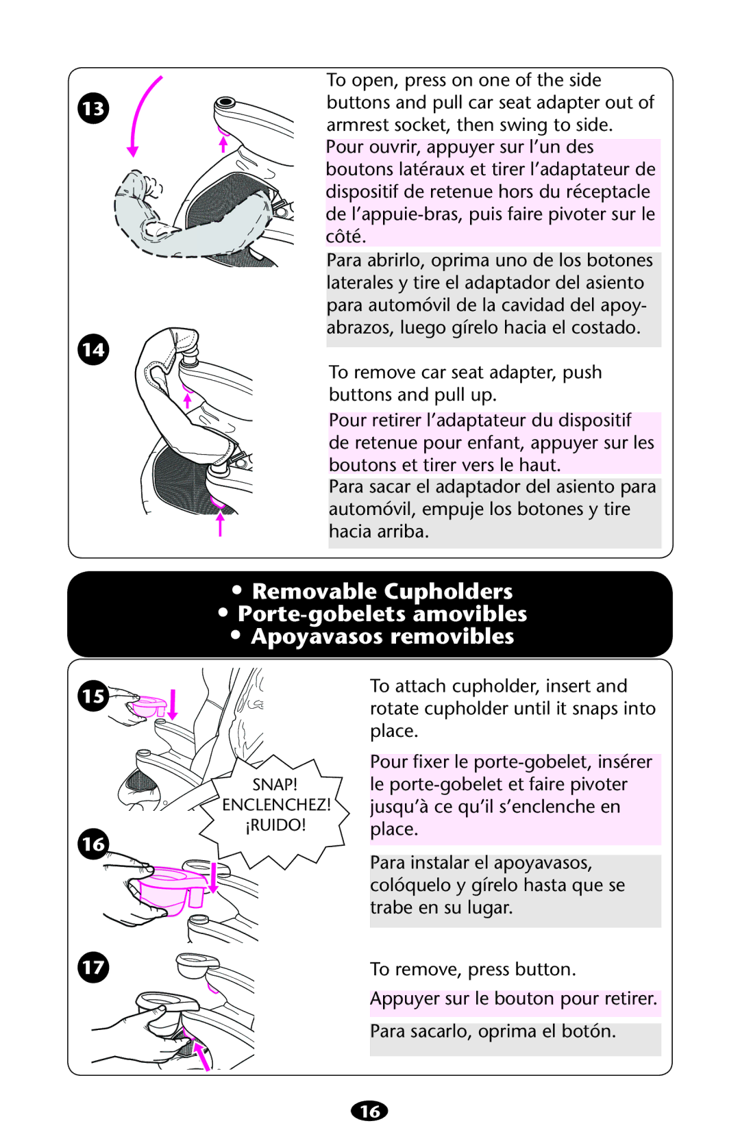 Graco ISPA216AB manual Enclenchez ¡RUIDO 