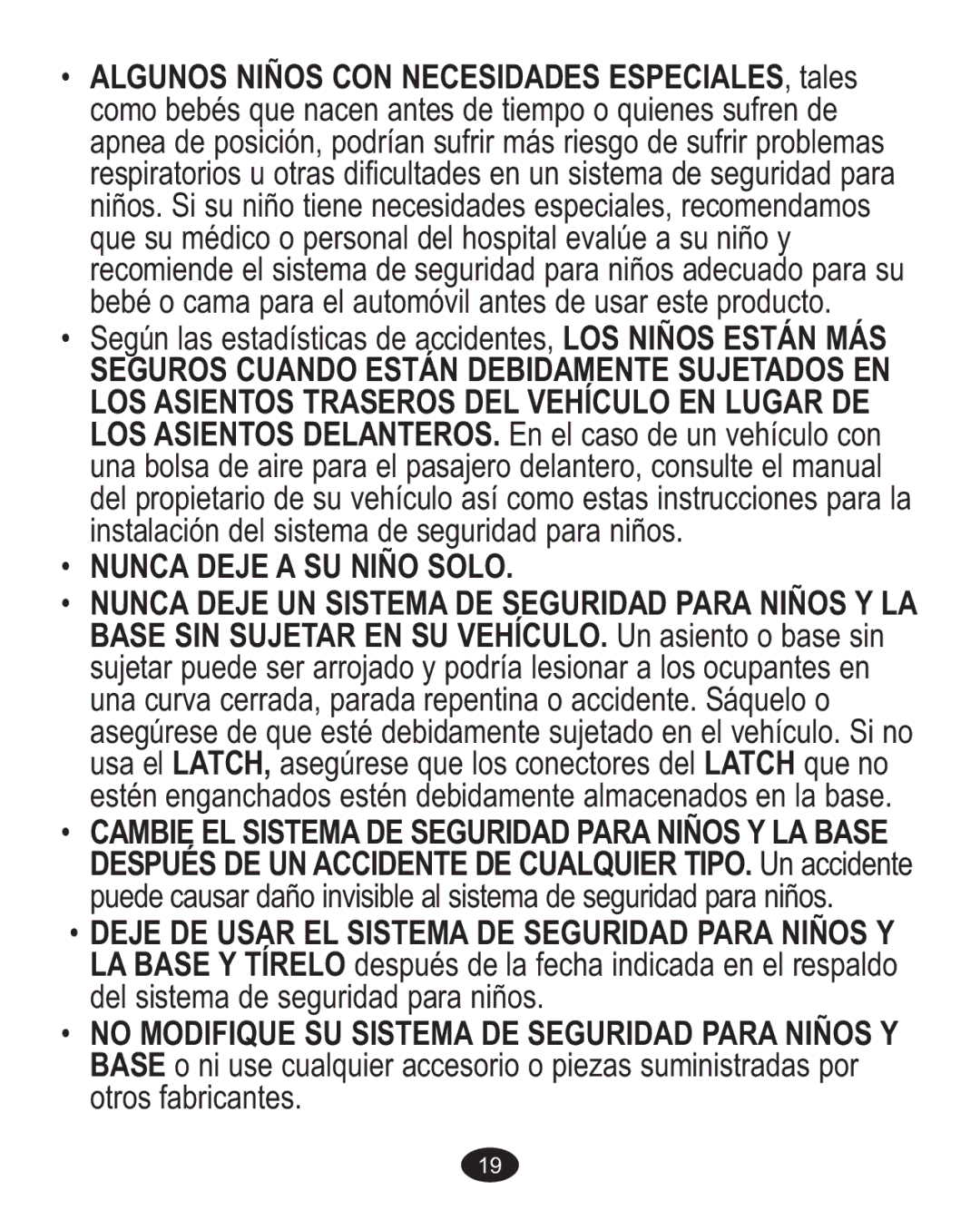 Graco ISPA237AA owner manual Nunca Deje a SU Niño Solo 