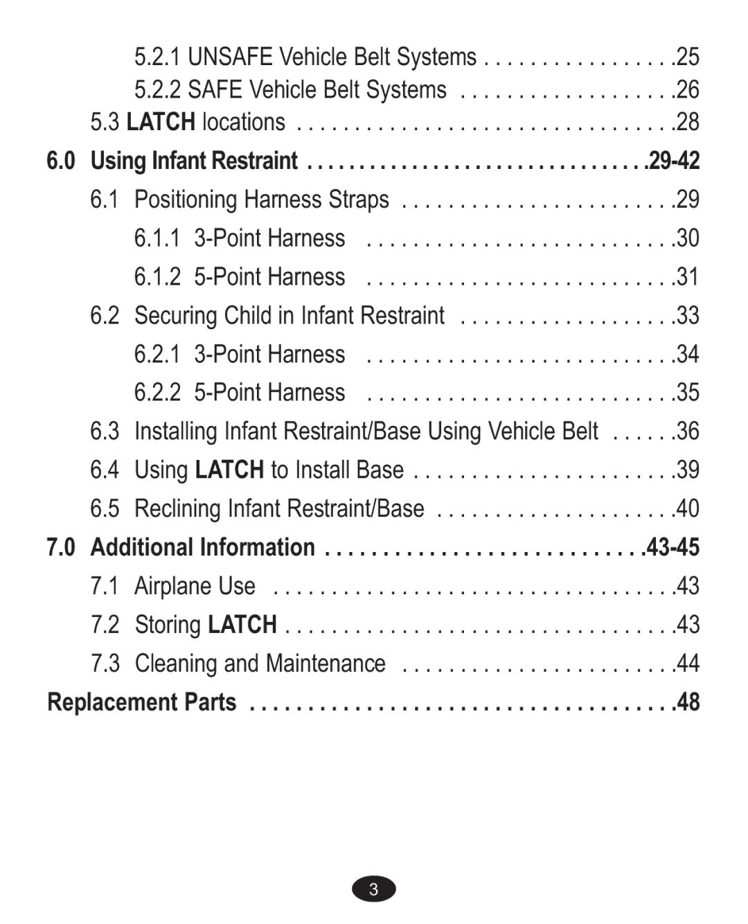 Graco ISPA237AA owner manual Using Infant Restraint, Additional Information, Replacement Parts 