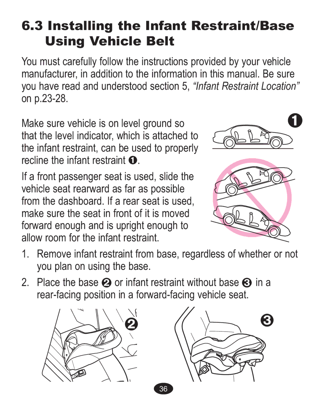 Graco ISPA237AA owner manual Installing the Infant Restraint/Base, Using Vehicle Belt 