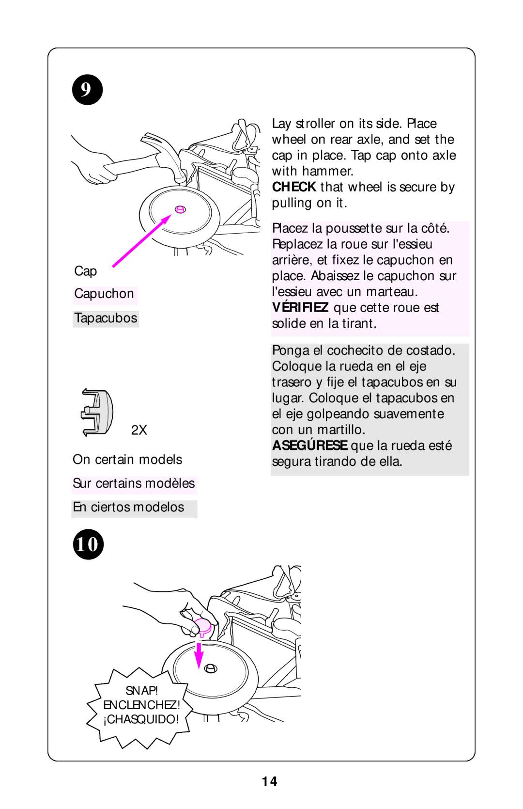 Graco ISPA238AB manual Snap Enclenchez ¡CHASQUIDO 