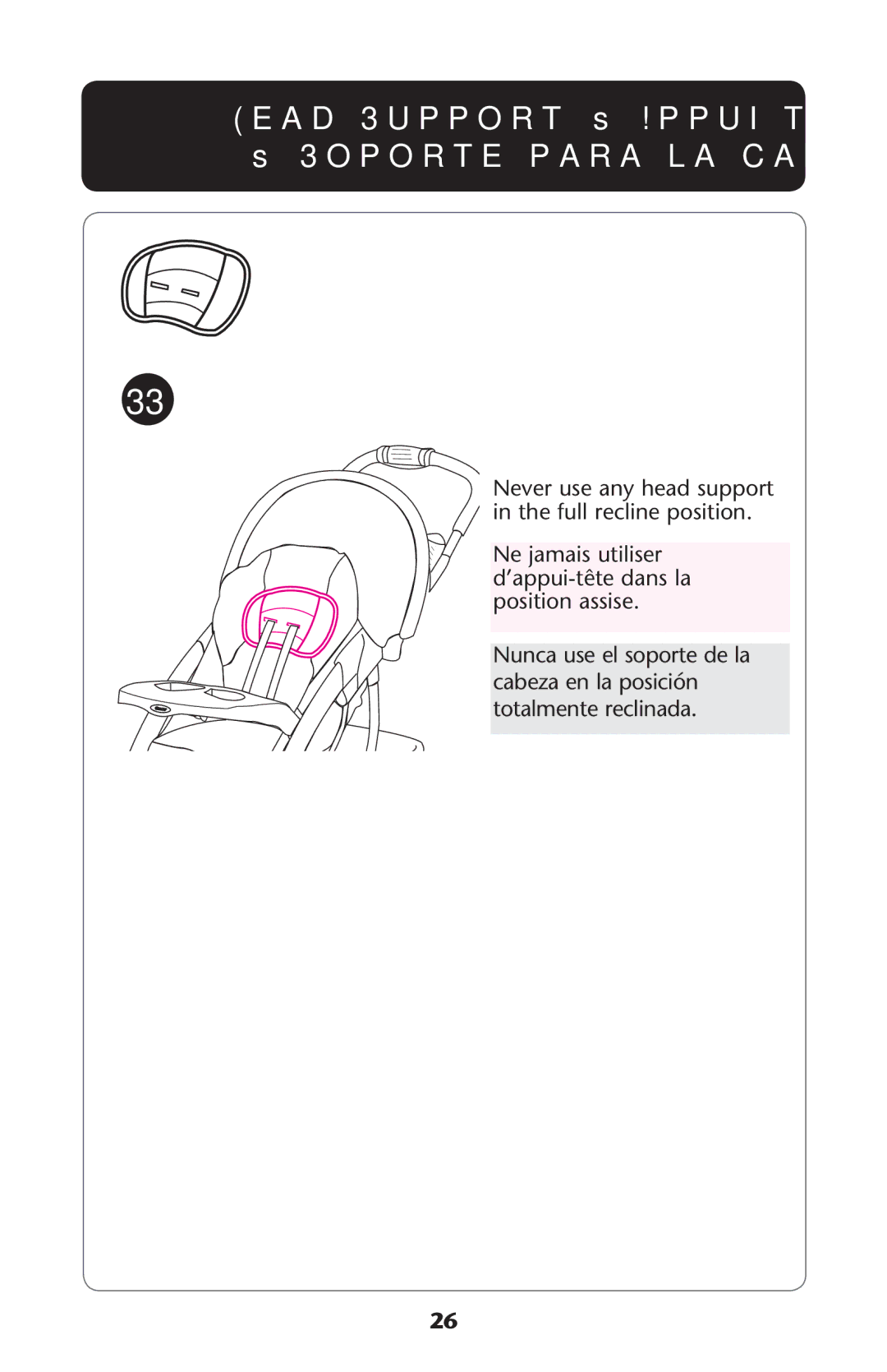 Graco ISPA273AB, 1752033 owner manual EAD 3UPPORTP s !PPUITÐTEss 3OPORTEOPARA LA Cabeza 