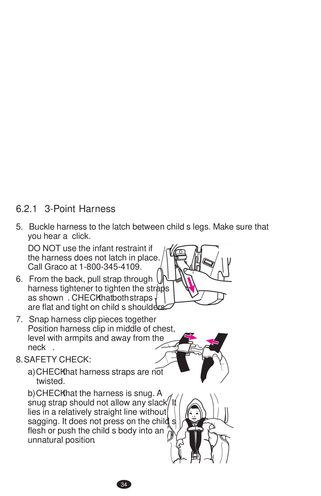 Graco ISPA273AB, 1752033 owner manual From the back, pull strap through, Level with armpits and away from the neck  