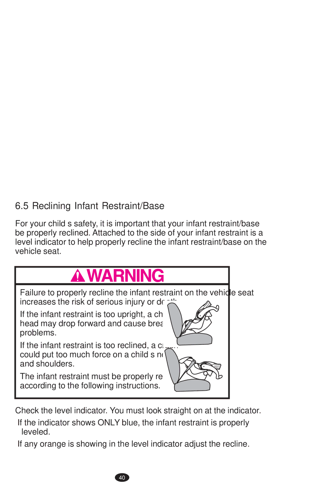 Graco ISPA273AB, 1752033 owner manual Reclining Infant Restraint/Base 