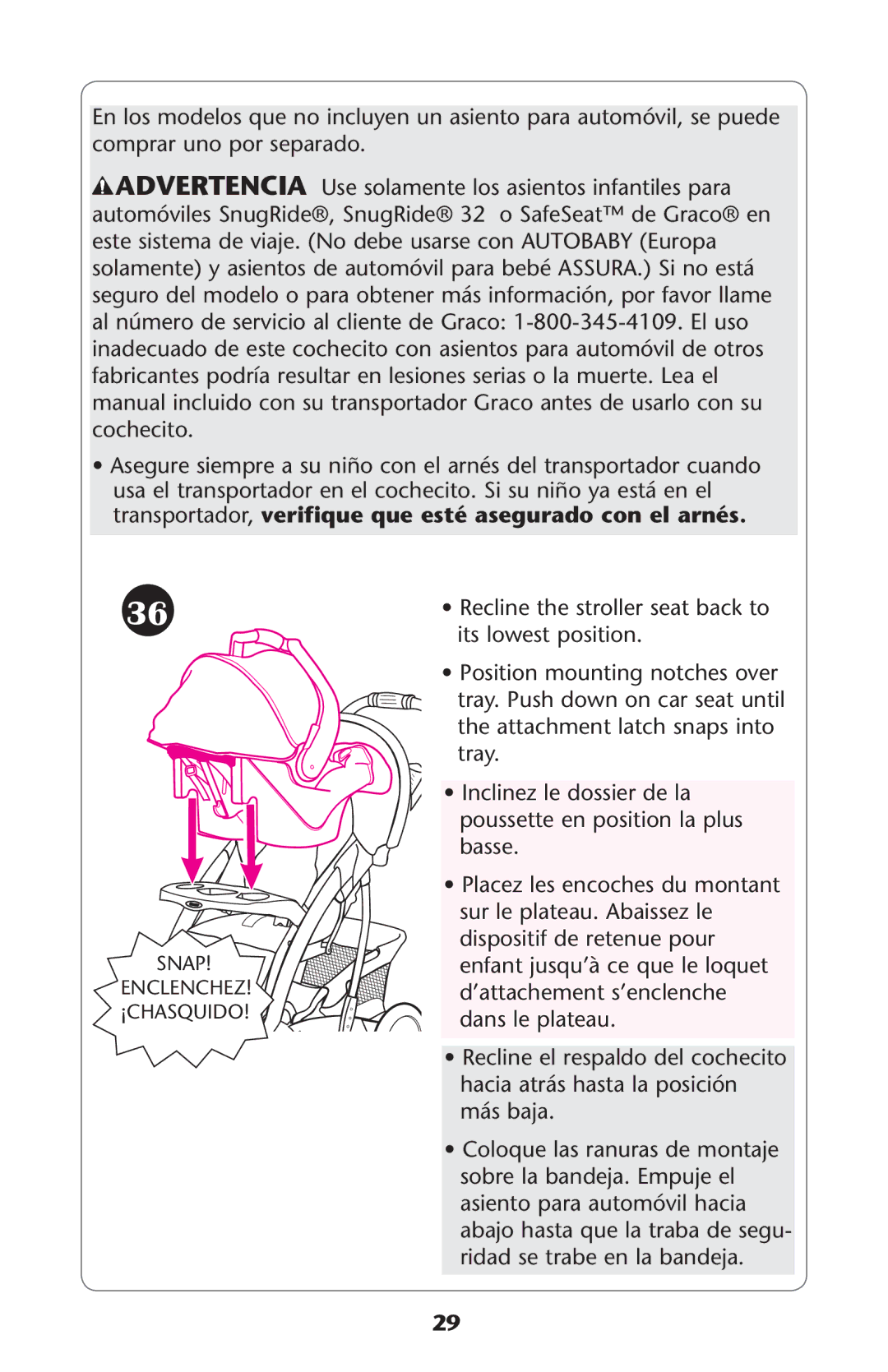 Graco ISPA273AB owner manual Snap 