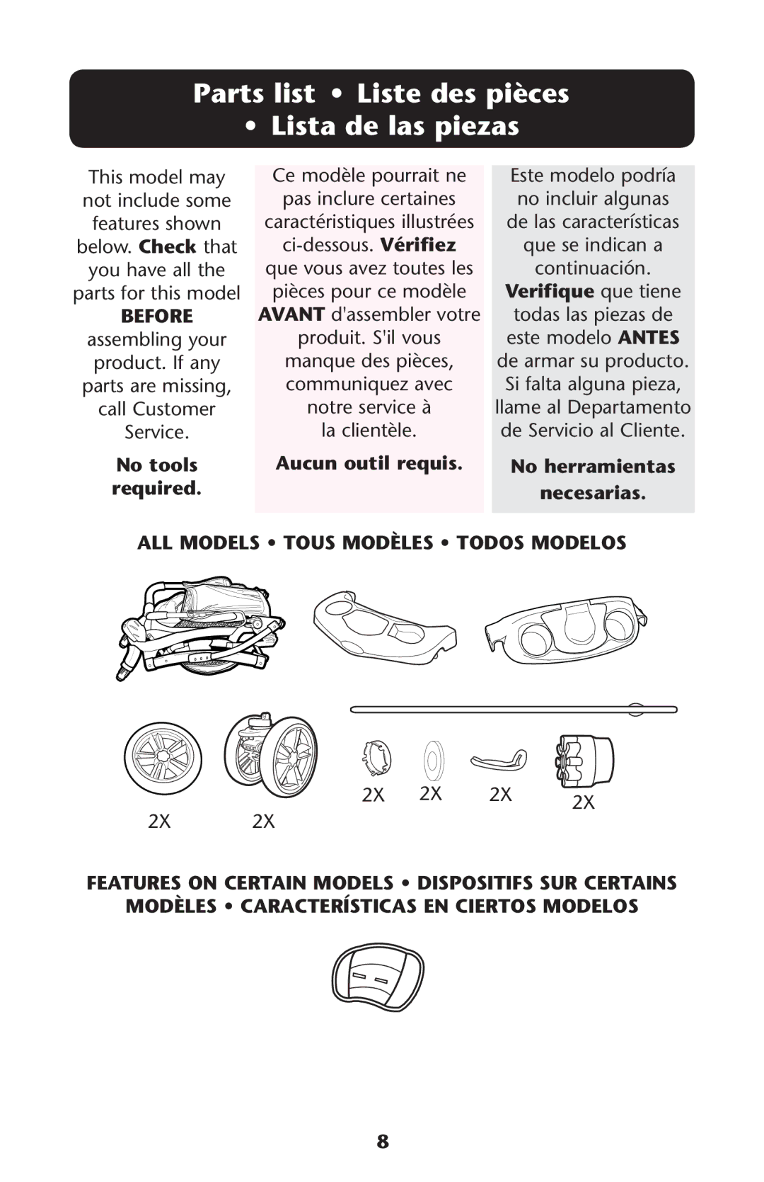 Graco ISPA273AB owner manual Parts list Liste des pièces Lista de las piezas 