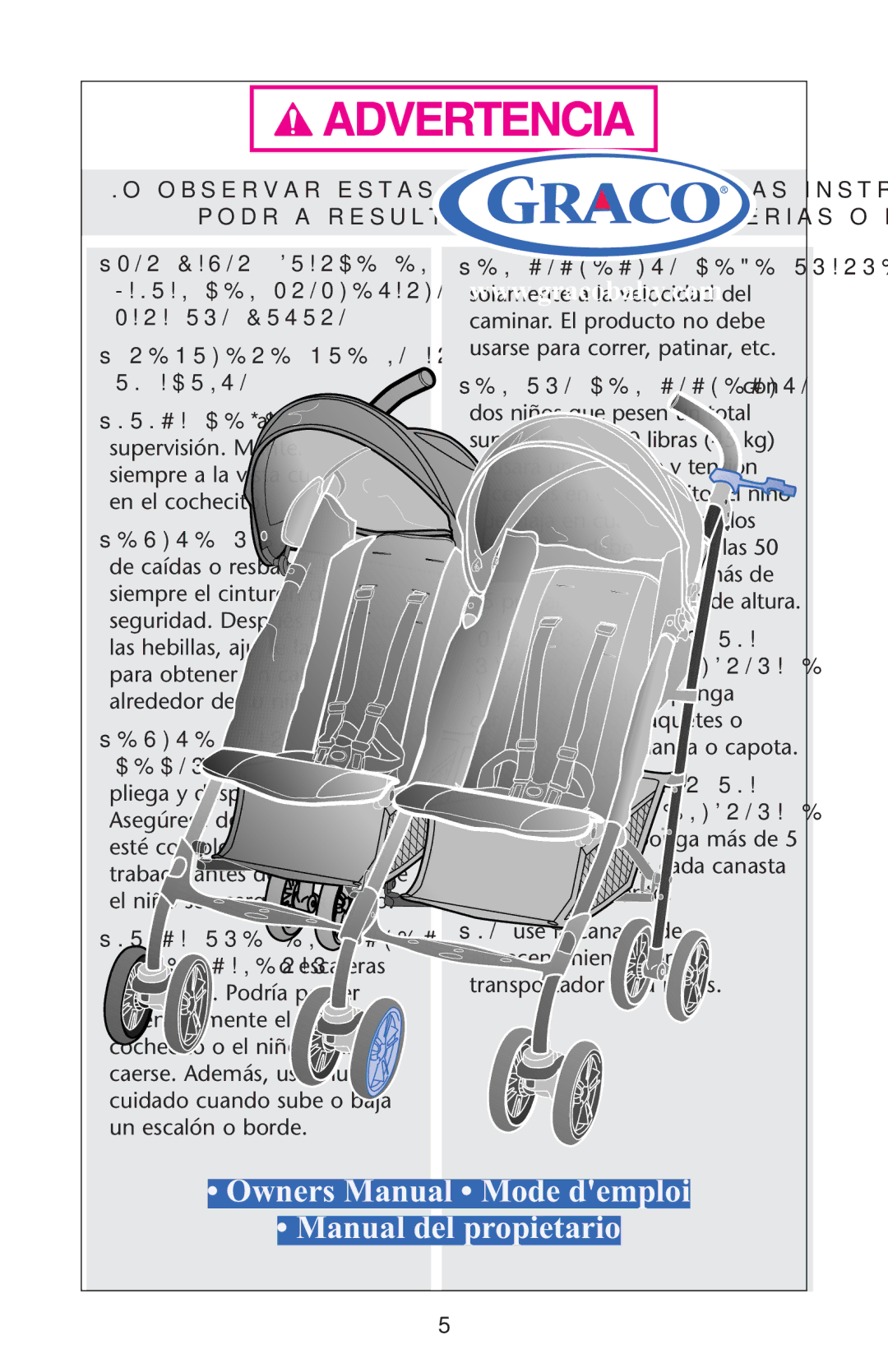 Graco ISPA317AA manual Podróa Resultar EN Lesiones Serias Oola MUERTE 