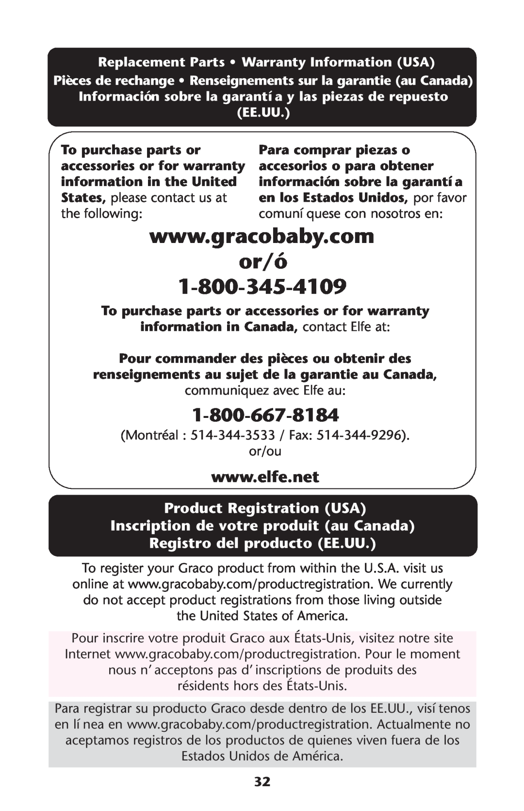 Graco ISPA338AA or/ó, Product Registration USA Inscription de votre produit au Canada, Registro del producto EE.UU 