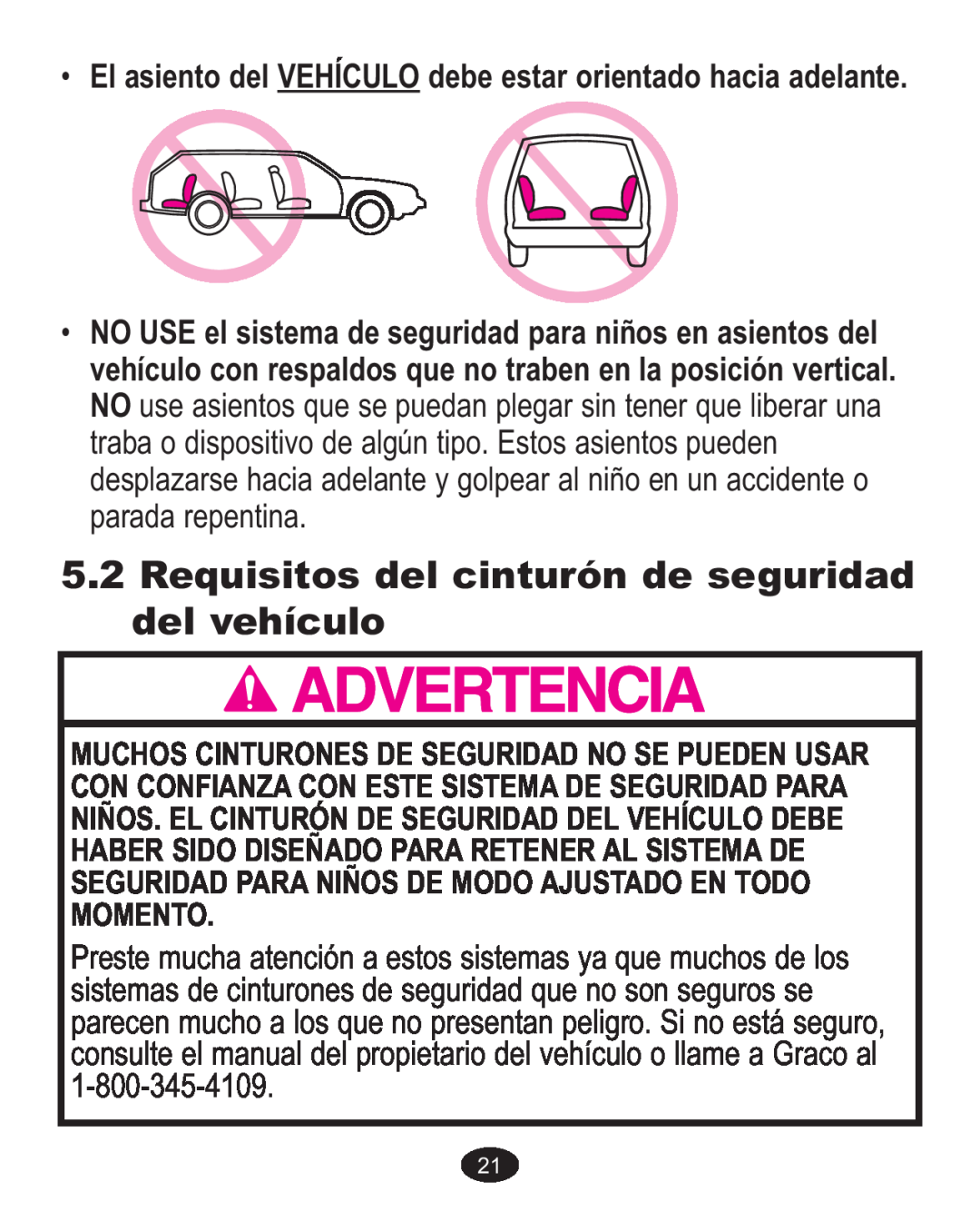 Graco ISPA338AA owner manual Requisitos del cinturón de seguridad del vehículo 
