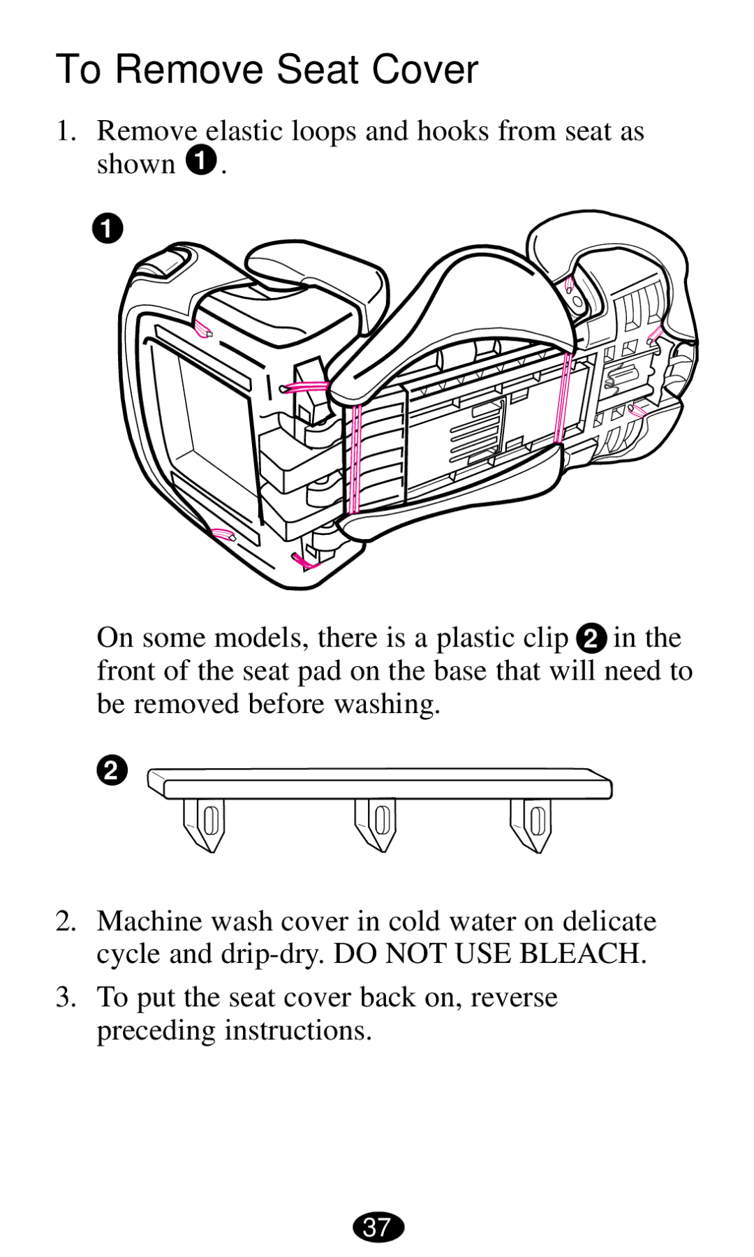 Graco ISPB004HB owner manual To Remove Seat Cover 