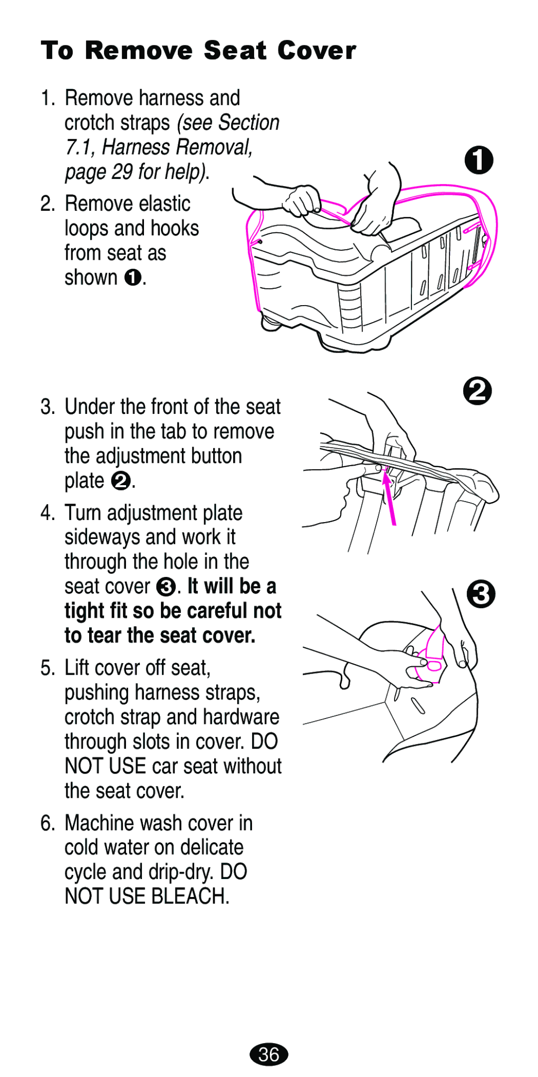 Graco ISPB007BD manual To Remove Seat Cover 