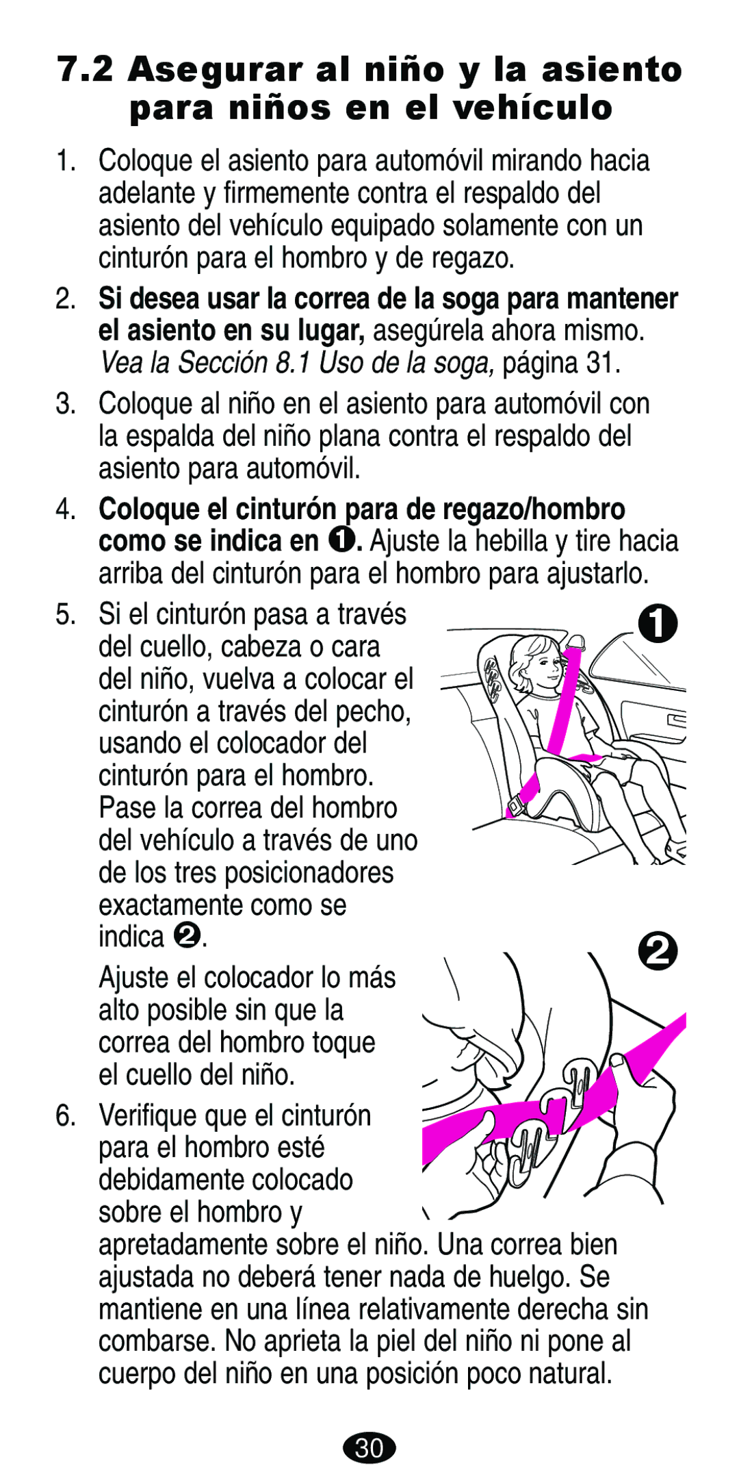 Graco ISPB007BD manual Asegurar al niño y la asiento para niños en el vehículo 