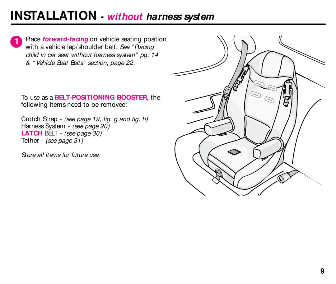 Graco ISPB008BC 1/03 manual Installation without harness system 