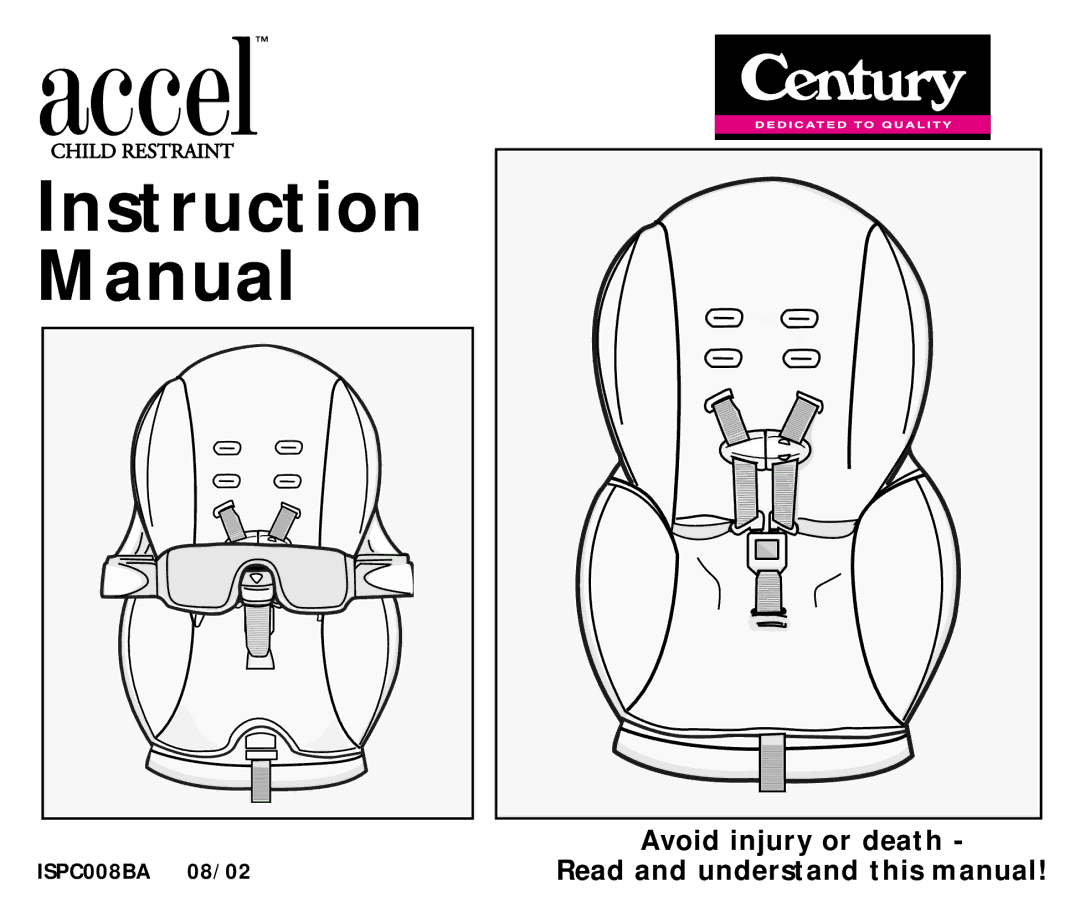 Graco ISPC008BA 08/02 manual Avoid injury or death 