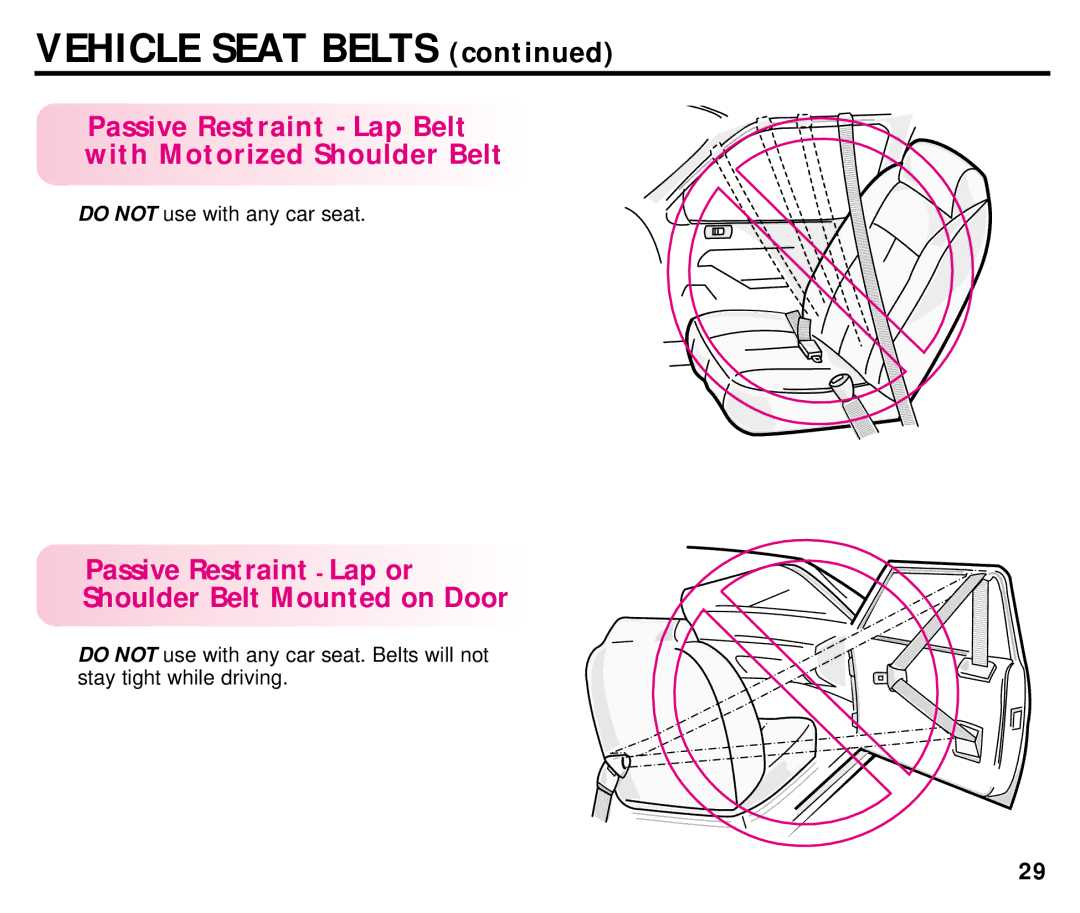 Graco ISPC008BA 08/02 manual Passive Restraint Lap Belt with Motorized Shoulder Belt 